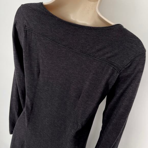 Horny Toad Women's Stretchy Knit Asymmetrical V-Neck Long Sleeve Dress S Black - Picture 7 of 10